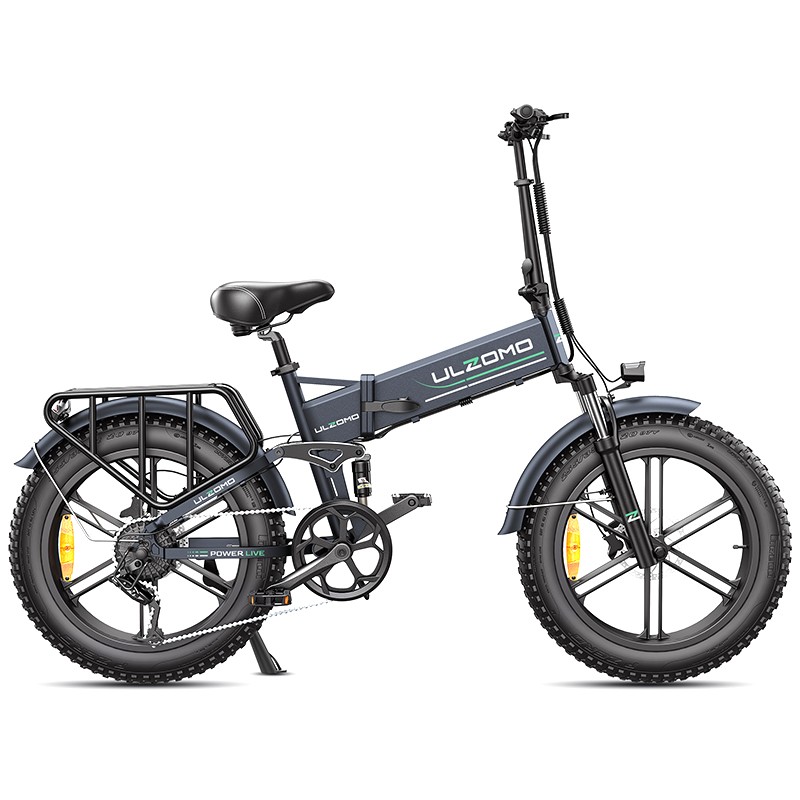 Bicicleta electrica pliabila Ulzomo Dunes 20 E-bike, 750W, 48V 13Ah, autonomie 120km, viteza maxima 40km/h, Gray, 20” 120km imagine noua