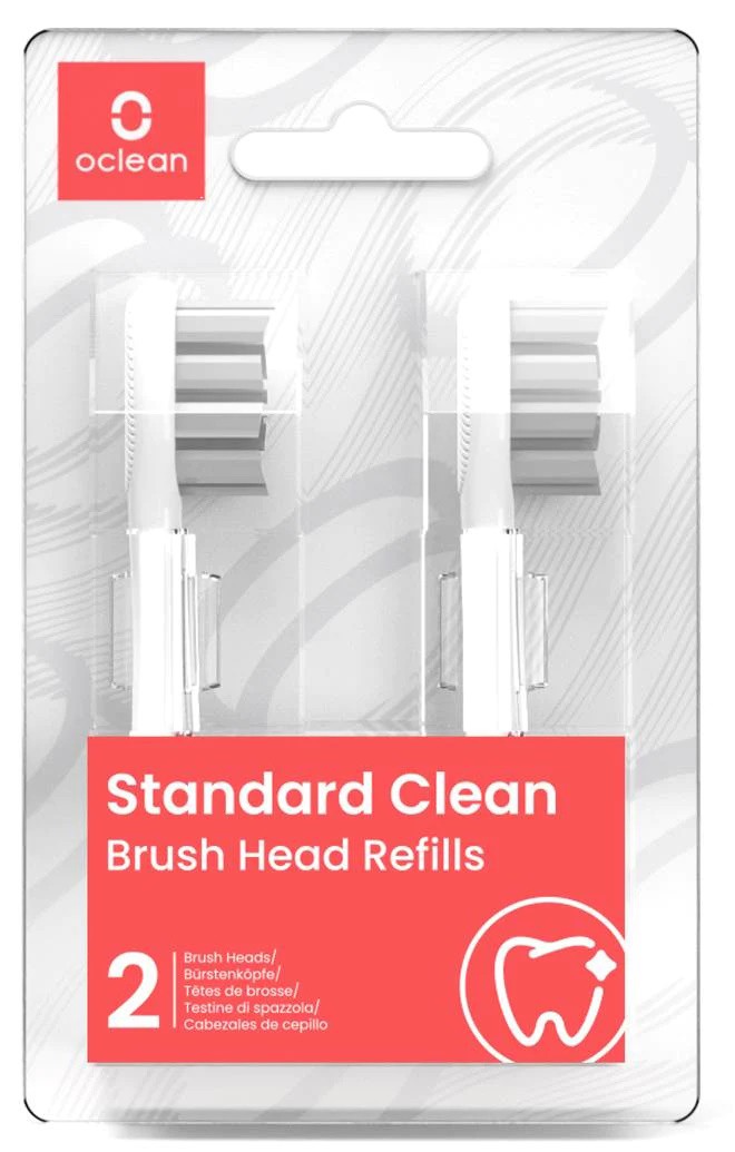 Set 2 capete de schimb pentru periuta electrica Oclean Standard Clean Brush Head B02, White B02 imagine noua tecomm.ro