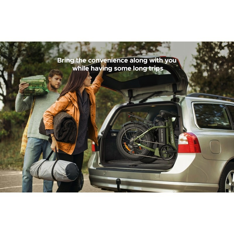 Poze Bicicleta electrica pliabila ULZOMO E-bike Dolphin 20, 350W, 36V 13Ah, autonomie 89km, viteza maxima 25km/h, Green, 20''