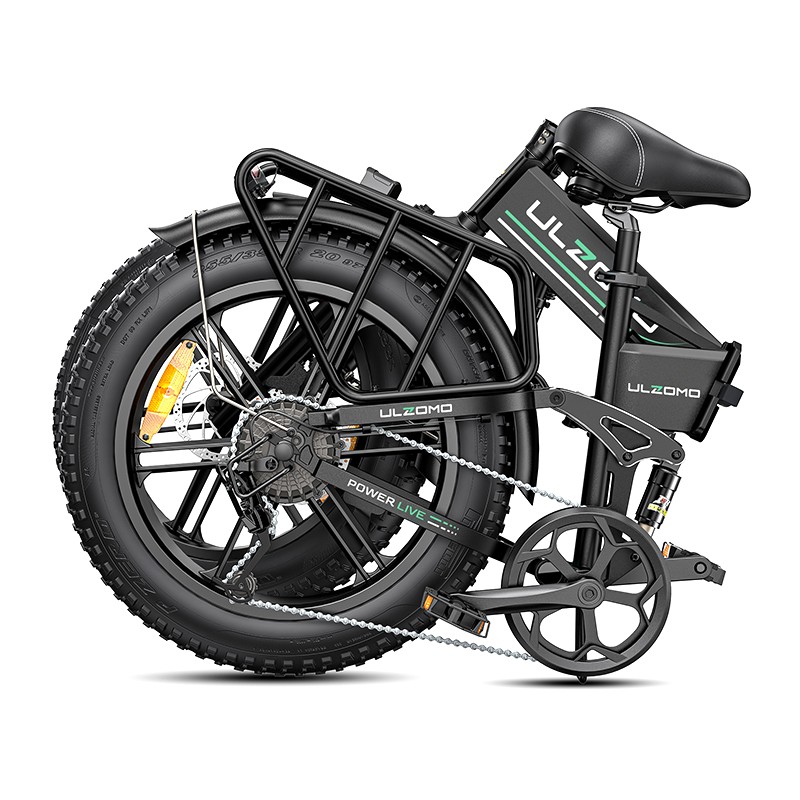 Poze Bicicleta electrica pliabila Ulzomo Dunes 20 E-bike, 750W, 48V, autonomie 120km, viteza maxima 40km/h, Black, 20'', resigilat