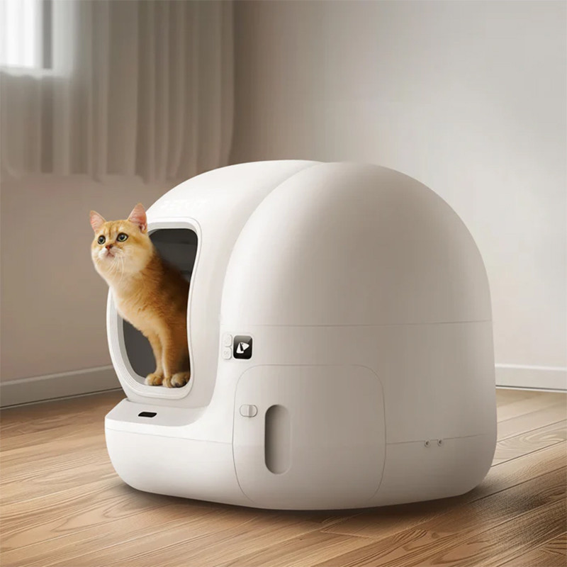 Poze Litiera smart PetKit Pura Max 2 pentru pisici, Functie Autocuratare, Capacitate 7L, Alb, Afisaj LED, Bluetooth, WiFi