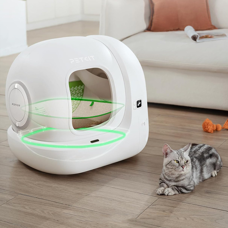 Poze Litiera smart PetKit Pura Max 2 pentru pisici, Functie Autocuratare, Capacitate 7L, Alb, Afisaj LED, Bluetooth, WiFi