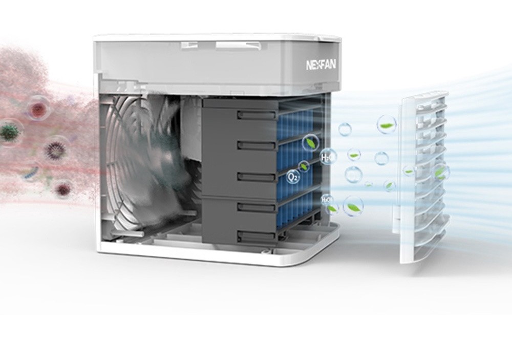 Poze Mini Racitor aer portabil Nexfan Air Cooler cu functii racire, umidificare si purificare aer Alb