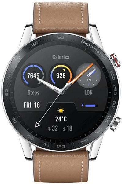 Ceas Smartwatch HONOR Magic Watch 2 Brown Steel 46mm 46mm imagine noua tecomm.ro