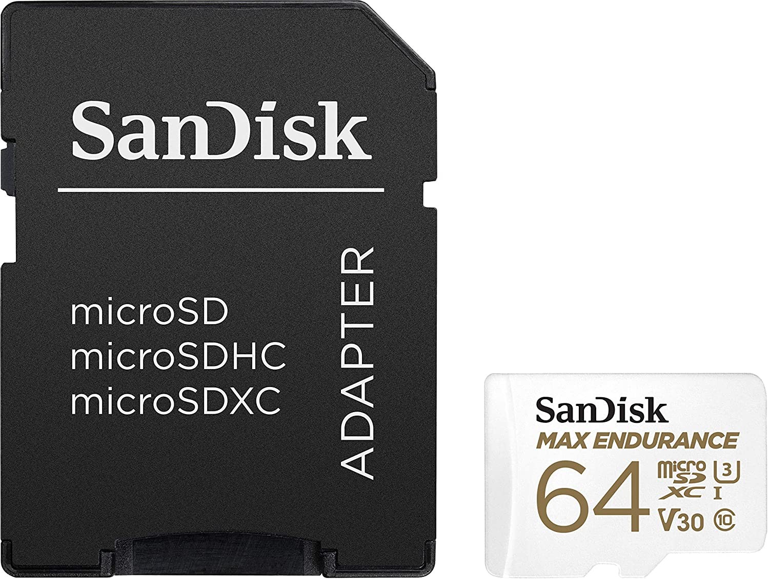 Card de memorie SanDisk micro SD Max Endurance Video 64 GB, Class 10, V30, UHS U3 + adaptor
