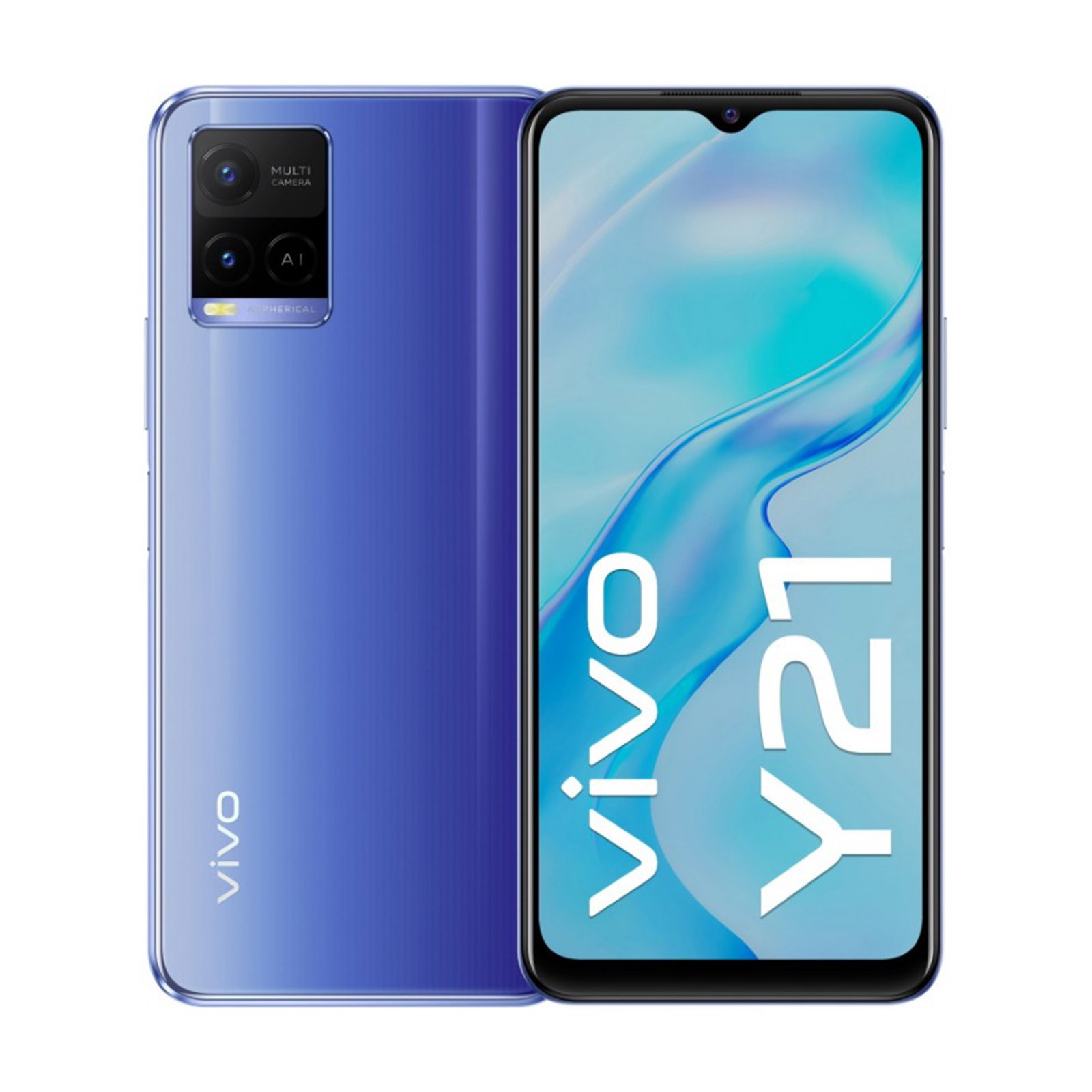 Telefon Vivo Y21, 4GB RAM, 64GB, Metallic Blue 4GB imagine noua