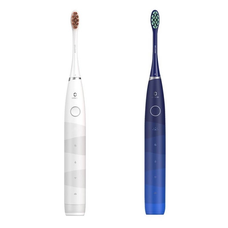 Set 2 Periute de dinti electrice Oclean Flow Sonic Electric Toothbrush, Dual Set, White/Blue, 180 zile autonomie, 38000 rpm 180 imagine noua tecomm.ro