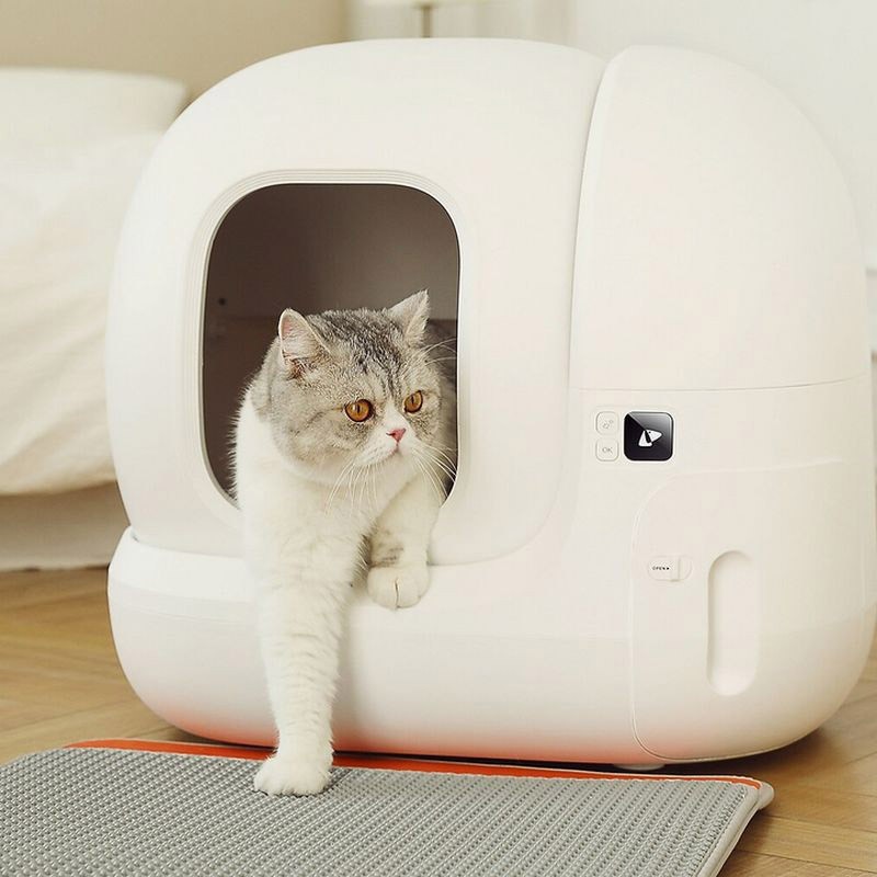 Poze Litiera smart PetKit Pura Max pentru pisici, Afisaj LED, Autocuratare, Bluetooth, WiFi, 24W, Capacitate 7L, Alb