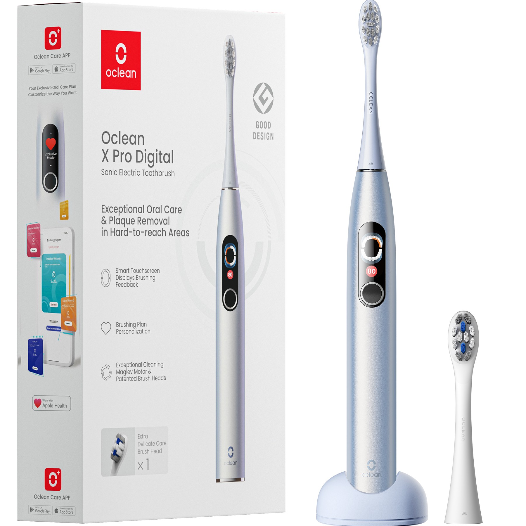 Poze Periuta de dinti electrica Oclean Electric Toothbrush X Pro Digital, Silver, Display led