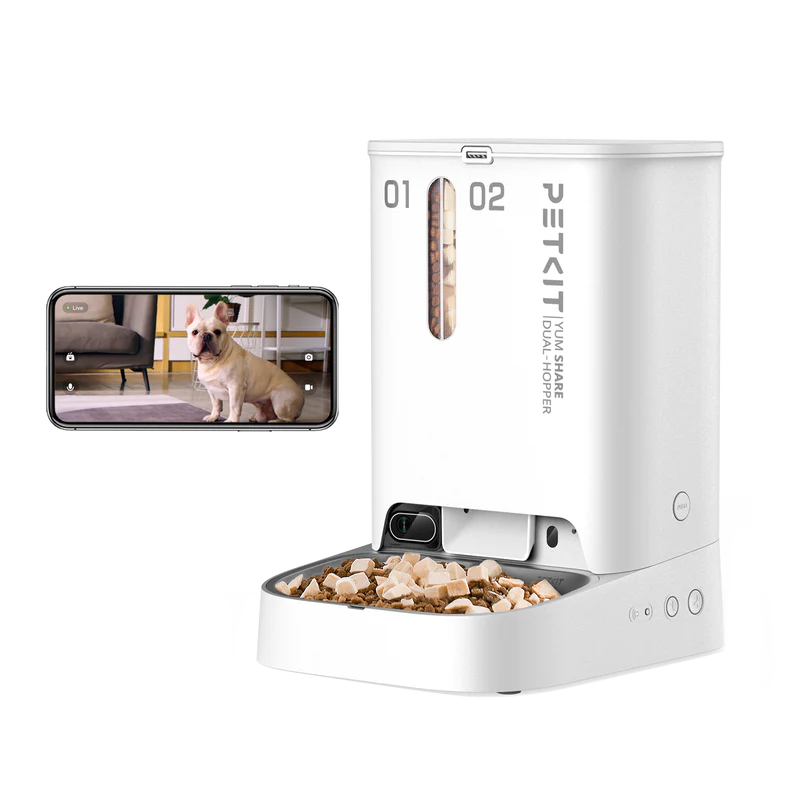 Dozator automat mancare animale de companie cu camera PETKIT YUMSHARE Dual Hopper Smart Feeder with Camera