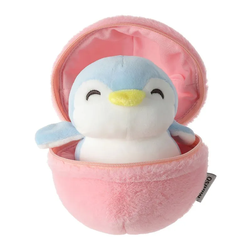 Jucarie de plus MINISO, seria Fruit Series Penguin Plush Toy Surprise Ball(Strawberry)