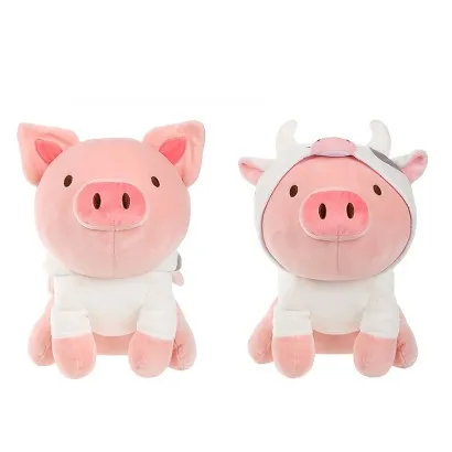 Jucarie de plus MINISO Piglet Plush Toy(Cow Hoodie)