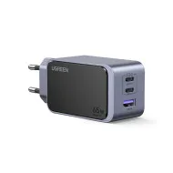 Incarcator retea UGREEN Nexode S 65W 3-Port GaN Fast Charger EU, 2x USB-C + 1x USB-A, Gri