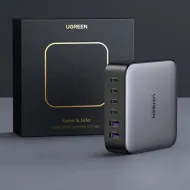 Incarcator rapid UGREEN GaN 200W Desktop Charger + cablu USB-C, 4x USB-C, 2x USB-A, Gri #2