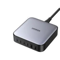 Incarcator rapid UGREEN GaN 200W Desktop Charger + cablu USB-C, 4x USB-C, 2x USB-A, Gri #1