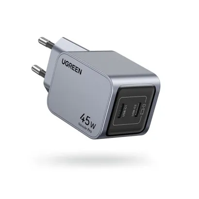 Incarcator rapid retea UGREEN Nexode Pro 45W Dual USB-C GaN Fast Charger EU, 2 x USB-C, Gri #2