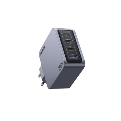 Incarcator rapid retea UGREEN Nexode 160W 4-Port GaN Fast Charger EU + cablu UBS-C, 3x USB-C + 1x USB-A, Gri #2