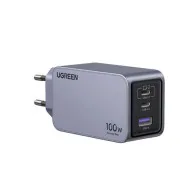 Incarcator rapid retea UGREEN Nexode 100W 3-Port GaN Fast Charger EU, 1 x USB-A - 2 x USB-C, Gri Geekmall #1