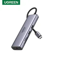 Adaptor multifunctional 7-in-1 UGREEN USB-C, 2 x USB 3.2, 1 x HDMI 4K, 1 x USB-C PD 100W, 1 x Ethernet 1Gbps, Gri Geekmall #2