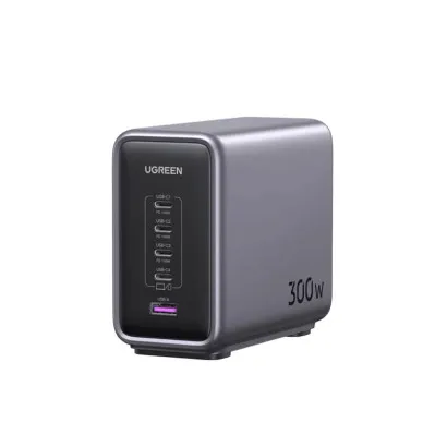 Incarcator rapid UGREEN Nexode 300W 5-Port PD GaN Fast Charger EU + cablu USB-C, 4x USB-C + 1x USB-A, Gri Geekmall #1