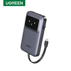 Baterie externa UGREEN 10000mAh Power Bank PB511, 30W, Incarcare bidirectionala, Cablu tip C incorporat, Gri Geekmall #1