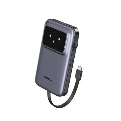Baterie externa UGREEN 10000mAh Power Bank PB511, 30W, Incarcare bidirectionala, Cablu tip C incorporat, Gri Geekmall #1