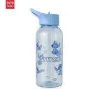 Sticla de plastic cu maner si pai MINISO, din seria Disney Lilo & Stitch Geekmall #2