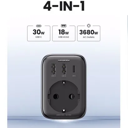 Adaptor UGREEN 30W Outlet Extender EU (2A1C) CD314 Geekmall #4