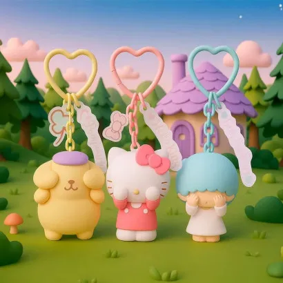 Breloc cu figurina surpriza MINISO, seria Sanrio Covering-Face Blind Box Geekmall #3