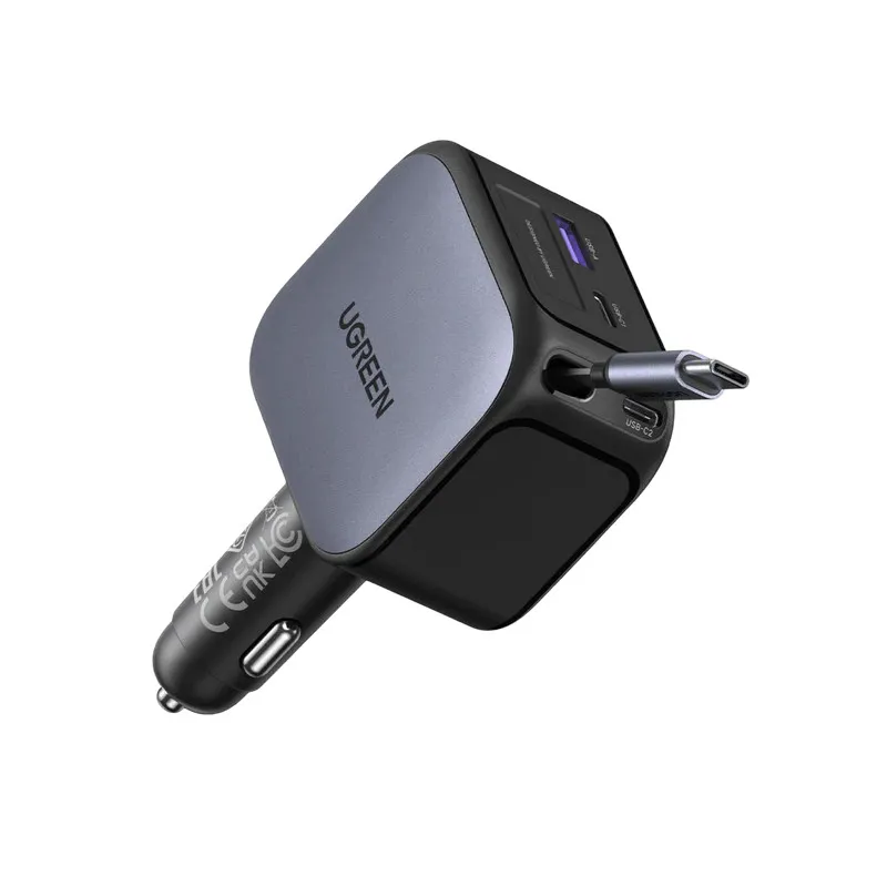 Incarcator auto rapid cu cablu retractabil UGREEN 145W Fast Car Charger EC604 #Geekmall #1