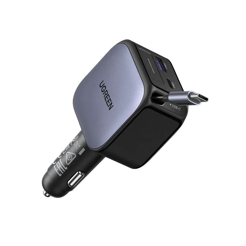 Incarcator auto rapid cu cablu retractabil UGREEN 60W Fast Car Charger EC602 #Geekmall #1
