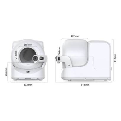 Litiera smart PetKit Purobot Ultra Self-Cleaning with AI-Powered Camera pentru pisici, Autocuratare, Recunoastere faciala, 10L
