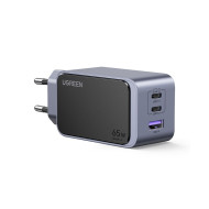 Incarcator retea UGREEN Nexode S 65W 3-Port GaN Fast Charger EU, 2x USB-C + 1x USB-A, Gri