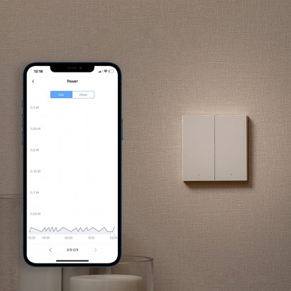 Intrerupator inteligent Aqara Smart Wall Switch H1 (With Neutral – cu Nul, Double Rocker)