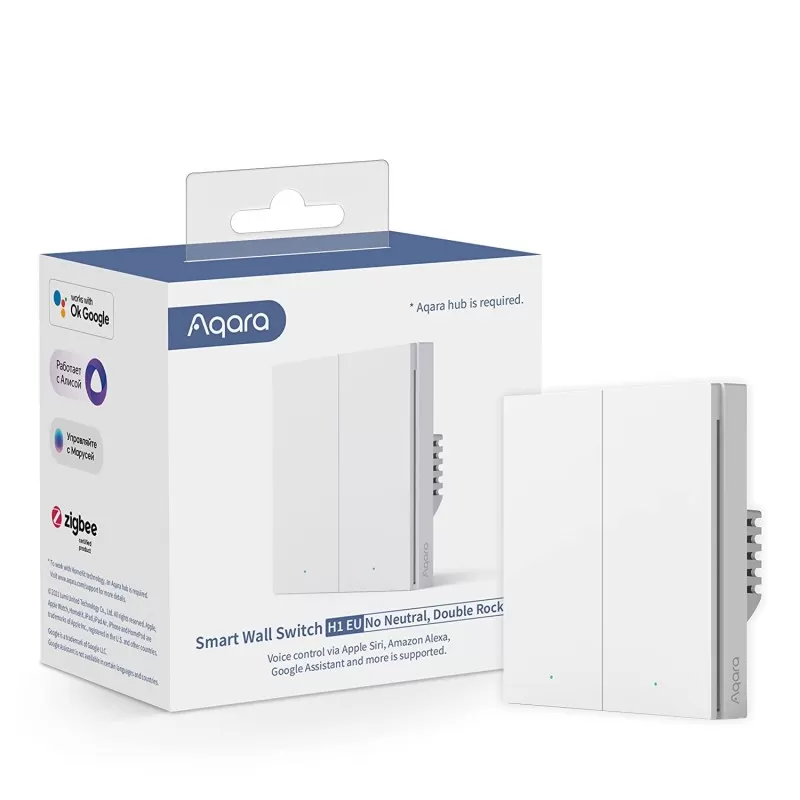 Aqara Smart Wall Switch H1 (No Neutral, Double Rocker)