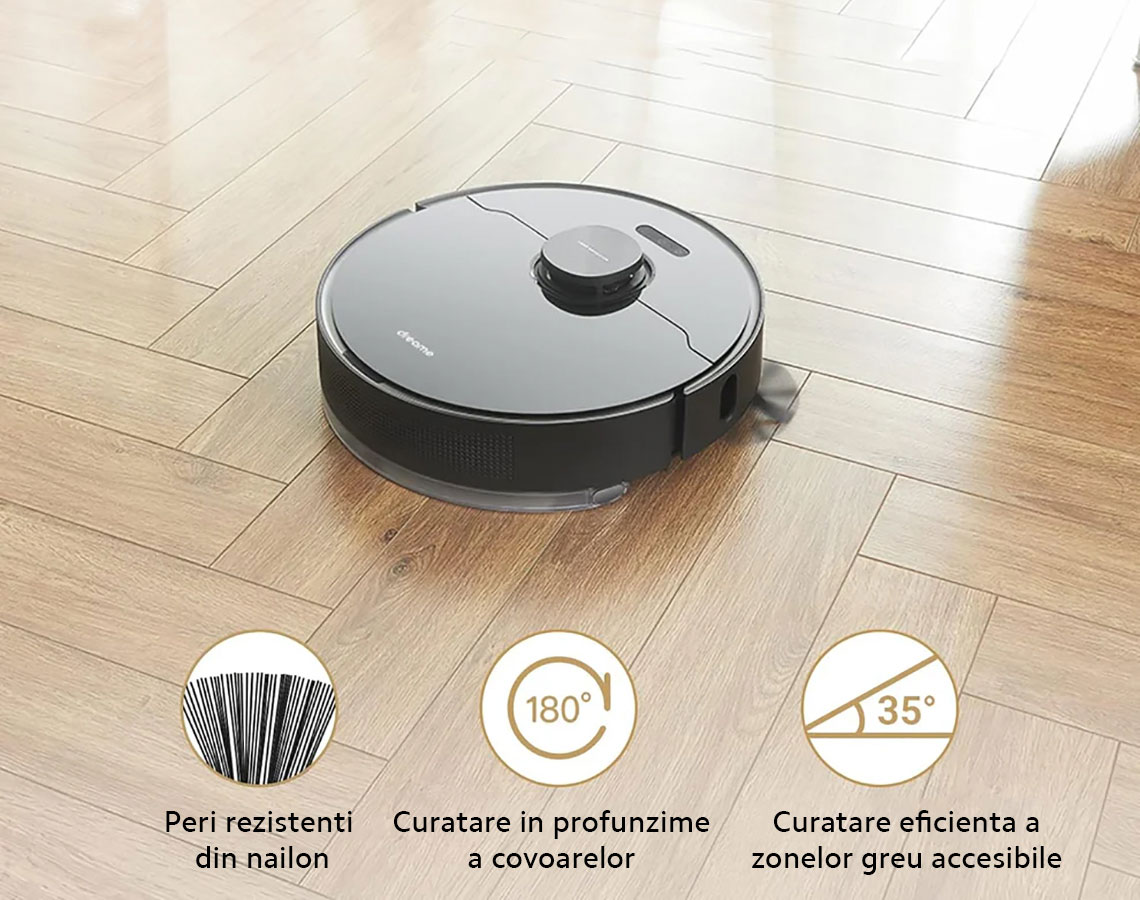 Set 2x Perie laterala compatibila cu aspiratoarele Dreame D10 Plus, D10s, D9 Max, D9 Plus, D10 Plus gen 2, F9 Pro, White