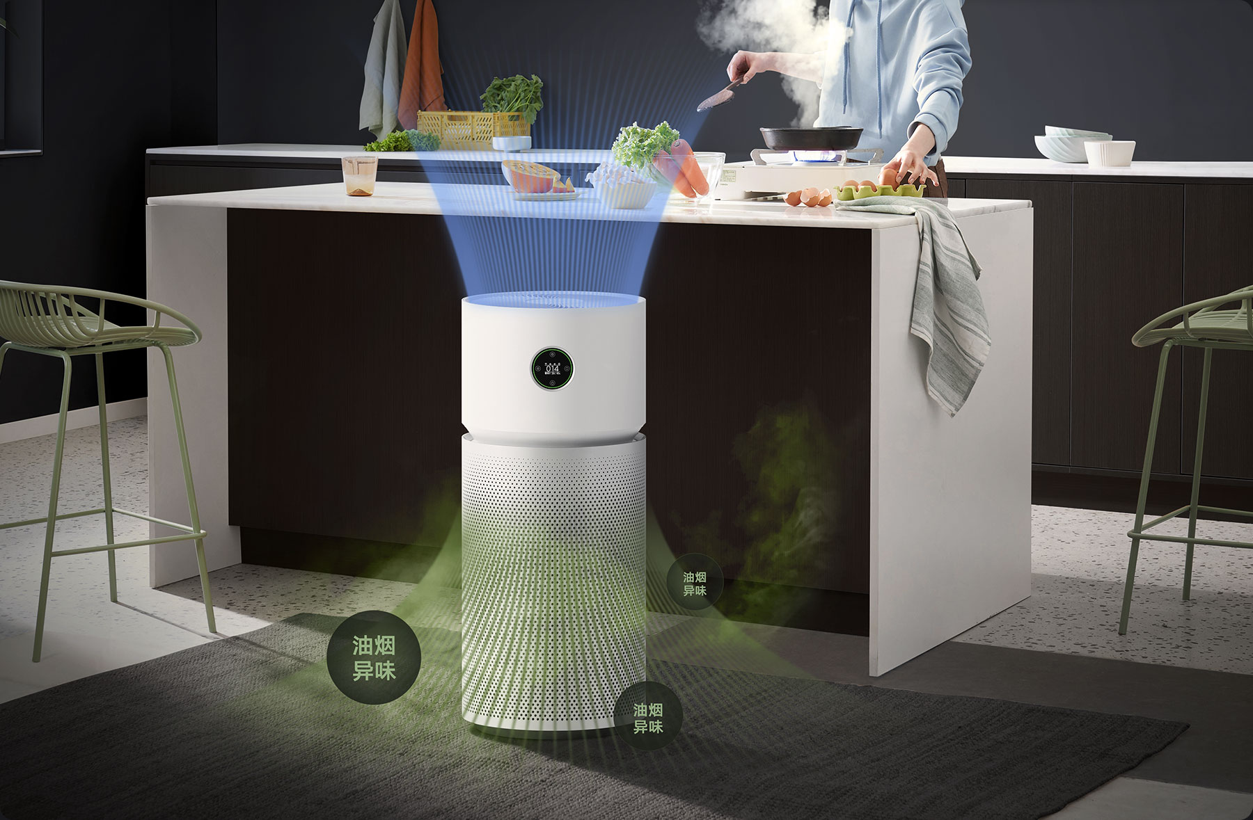 Purificator aer Xiaomi Smart Air Purifier Elite EU, 600m3/ora CADR, Google Assistant si Alexa, Touch screen