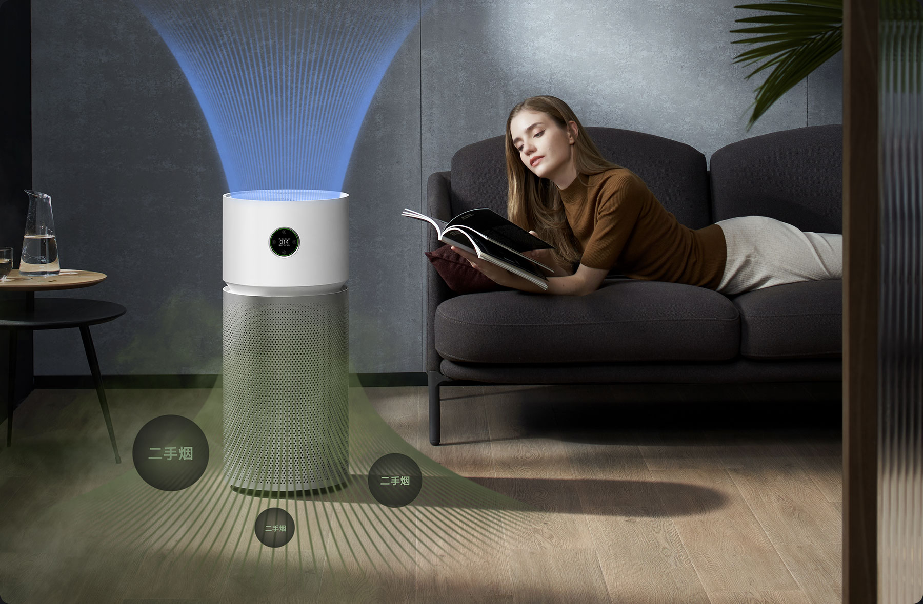 Purificator aer Xiaomi Smart Air Purifier Elite EU, 600m3/ora CADR, Google Assistant si Alexa, Touch screen