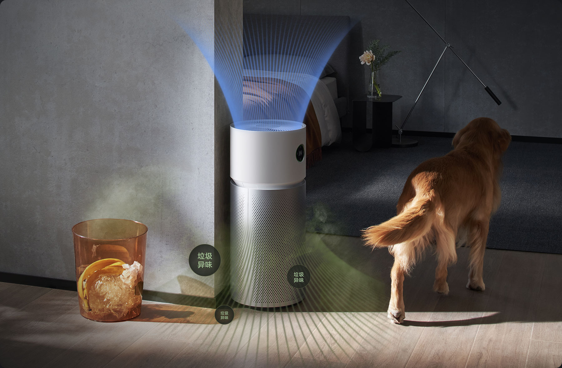 Purificator aer Xiaomi Smart Air Purifier Elite EU, 600m3/ora CADR, Google Assistant si Alexa, Touch screen