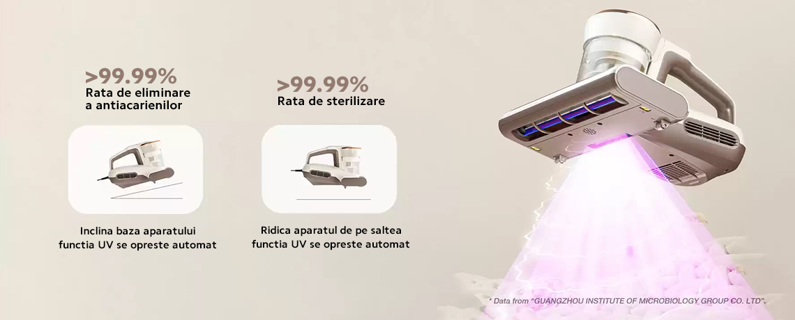 Aspirator antiacarieni Jimmy WB63 Anti-Mite UV Vacuum, putere 600W, Light Beige