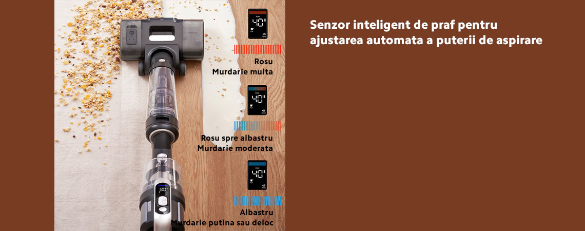 Aspirator vertical fara fir Jimmy PW11 Pro Max 5-in-1 Cordless Wet & Dry Vacuum Cleaner, putere 460W, autonomie 80 min