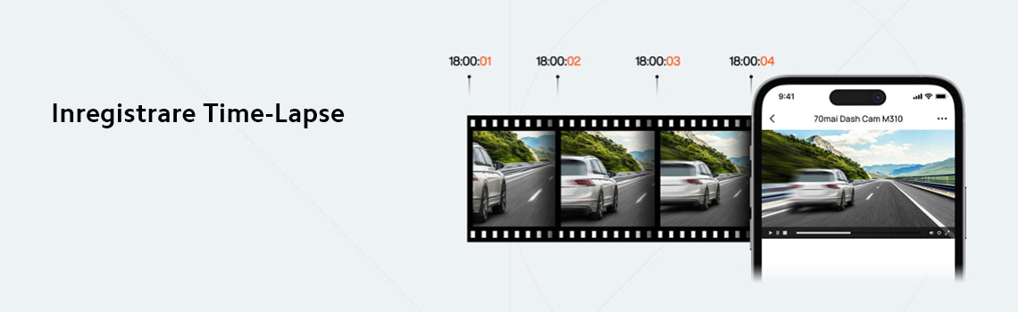 Camera auto 70mai Dash Cam M310, rezolutie camera 1269P, unghi vizualizare 130°