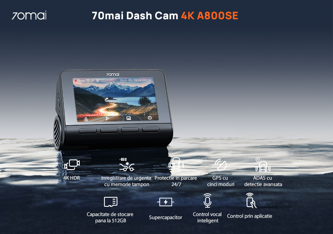 Camera auto 70mai Dash Cam 4K A800SE