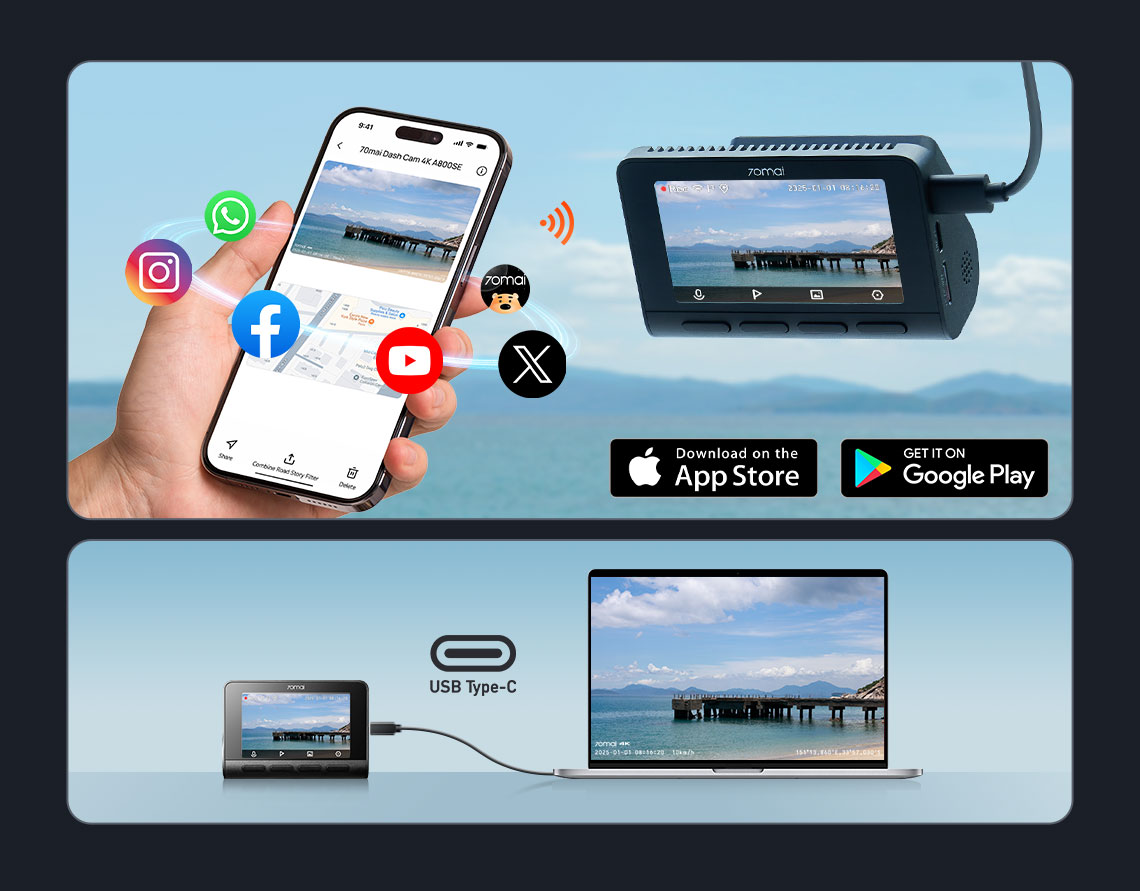 70mai Dash Cam 4K A800SE