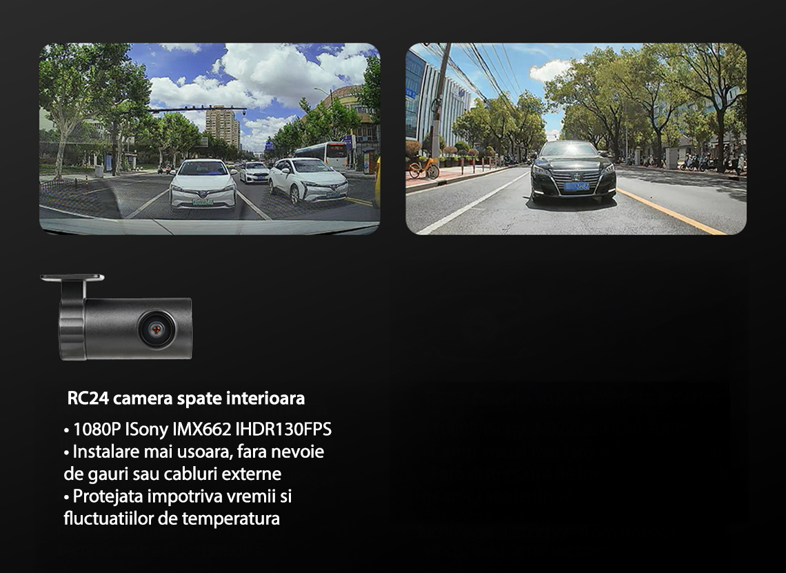 Set 2 Camere auto 70mai Dash Cam 4K A810S si camera luneta 70mai RC24