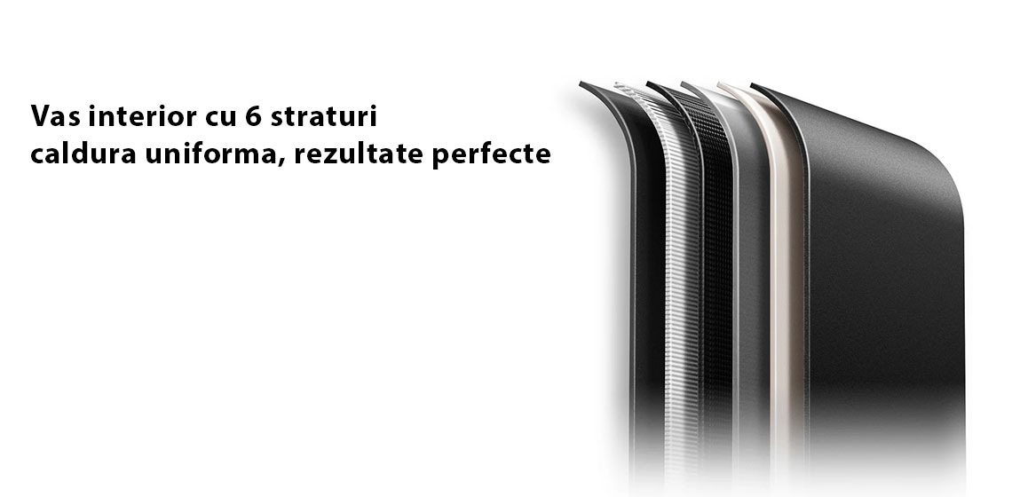 Vas interior cu 6 straturi – caldura uniforma, rezultate perfecte
