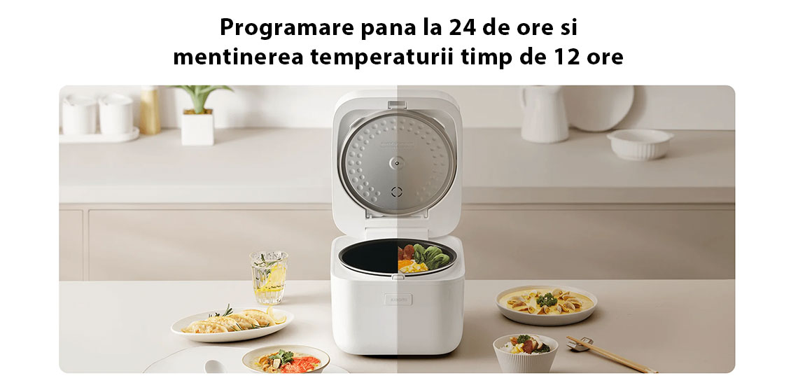 Programare pana la 24 de ore si mentinerea temperaturii timp de 12 ore 