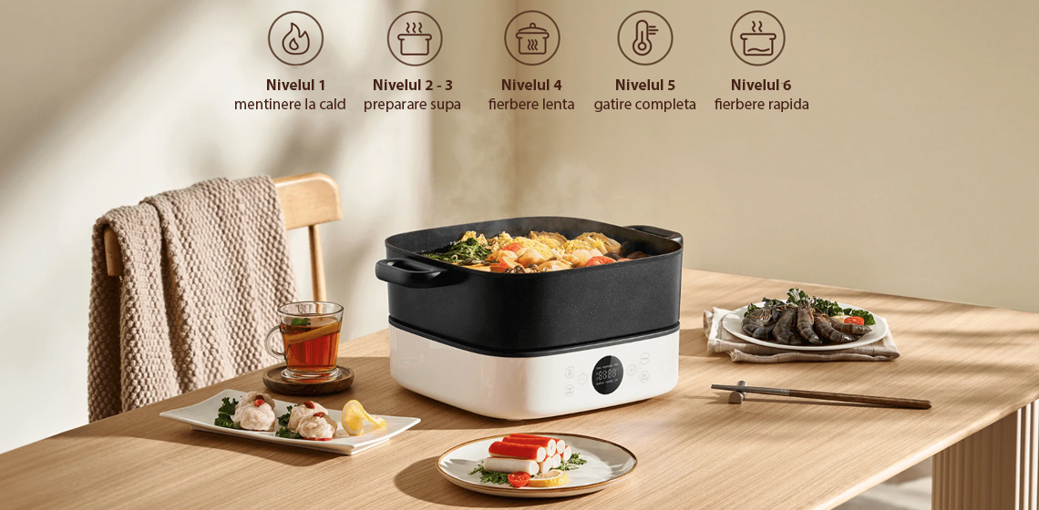 Aparat pentru gatit Xiaomi Multifunctional Hot Pot Cooker