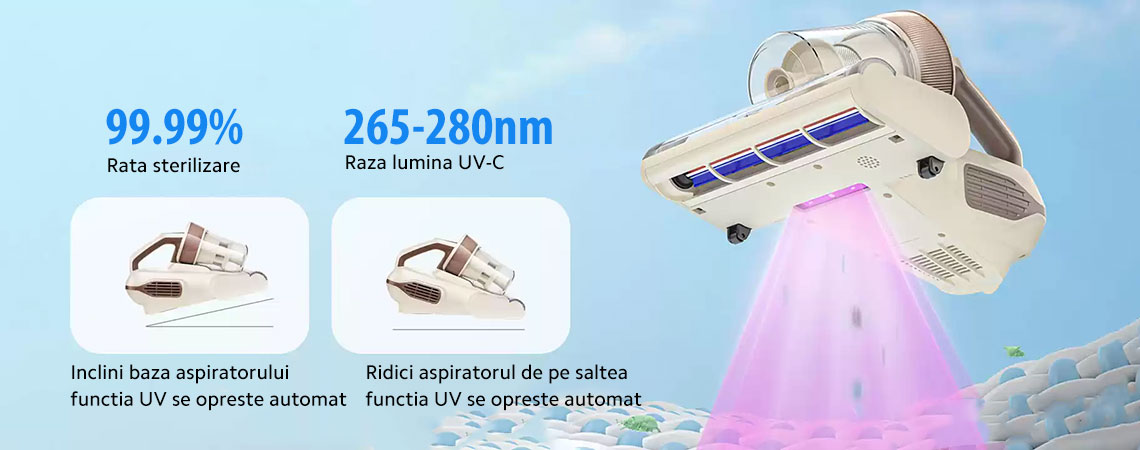 Aspirator antiacarieni Jimmy Anti-Mite Vacuum Cleaner BX6 Lite, putere 600W