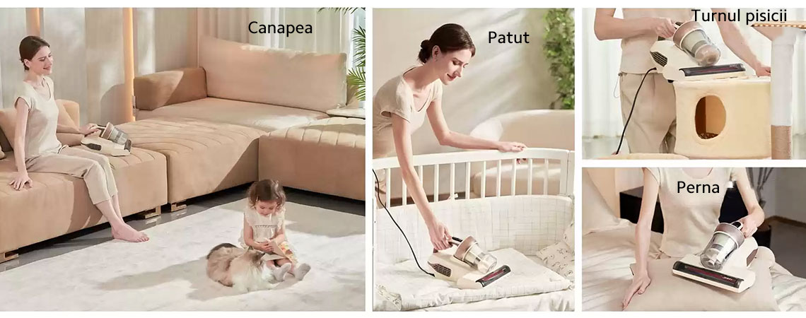 Aspirator antiacarieni Jimmy Anti-Mite Vacuum Cleaner BX6 Lite, putere 600W